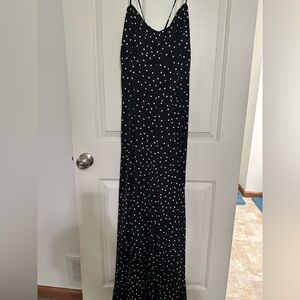 Elegant Black and White Polka Dot Pantsuit small